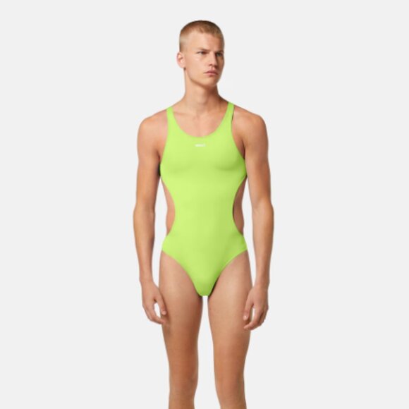 NWT Versace Men's One Piece Lime BRAT Neon Green Swimsuit Bodysuit in size 4 - Picture 1 of 5